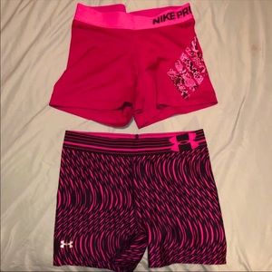 Nike Pro and Underarmour Pink Volleyball Spandex